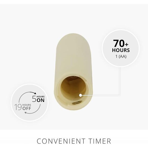 Luminara Flameless Battery Operated Indoor LED Candle for Decor, 2-1x6" - Beige - Picture 4 of 4